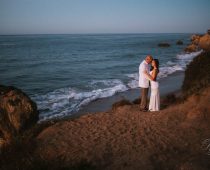 sunrise elopement el matador beach wedding photography