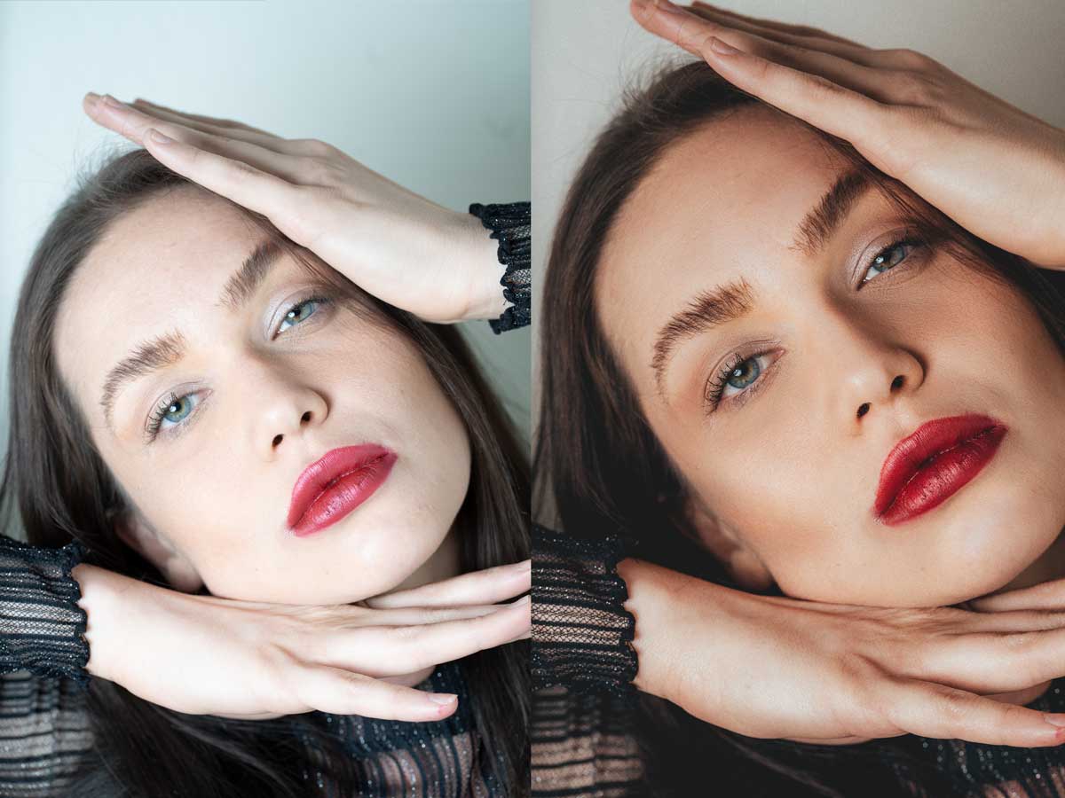 Before and After professional beauty retouching editing examples