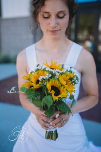 wedding photography Meridian sunflower wedding bouquet